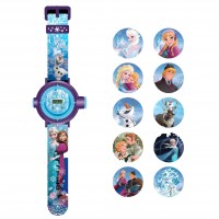 Часы "Холодное сердце" с проектором на 10 изображений (5 функций: месяц, дата, часы, минуты, секунды)